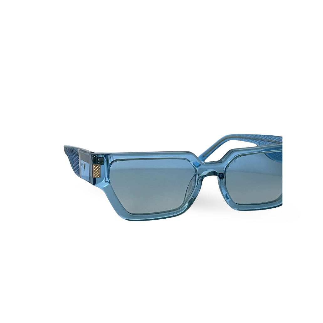 Front angle of Capri Frame sunglasses with gold detailing