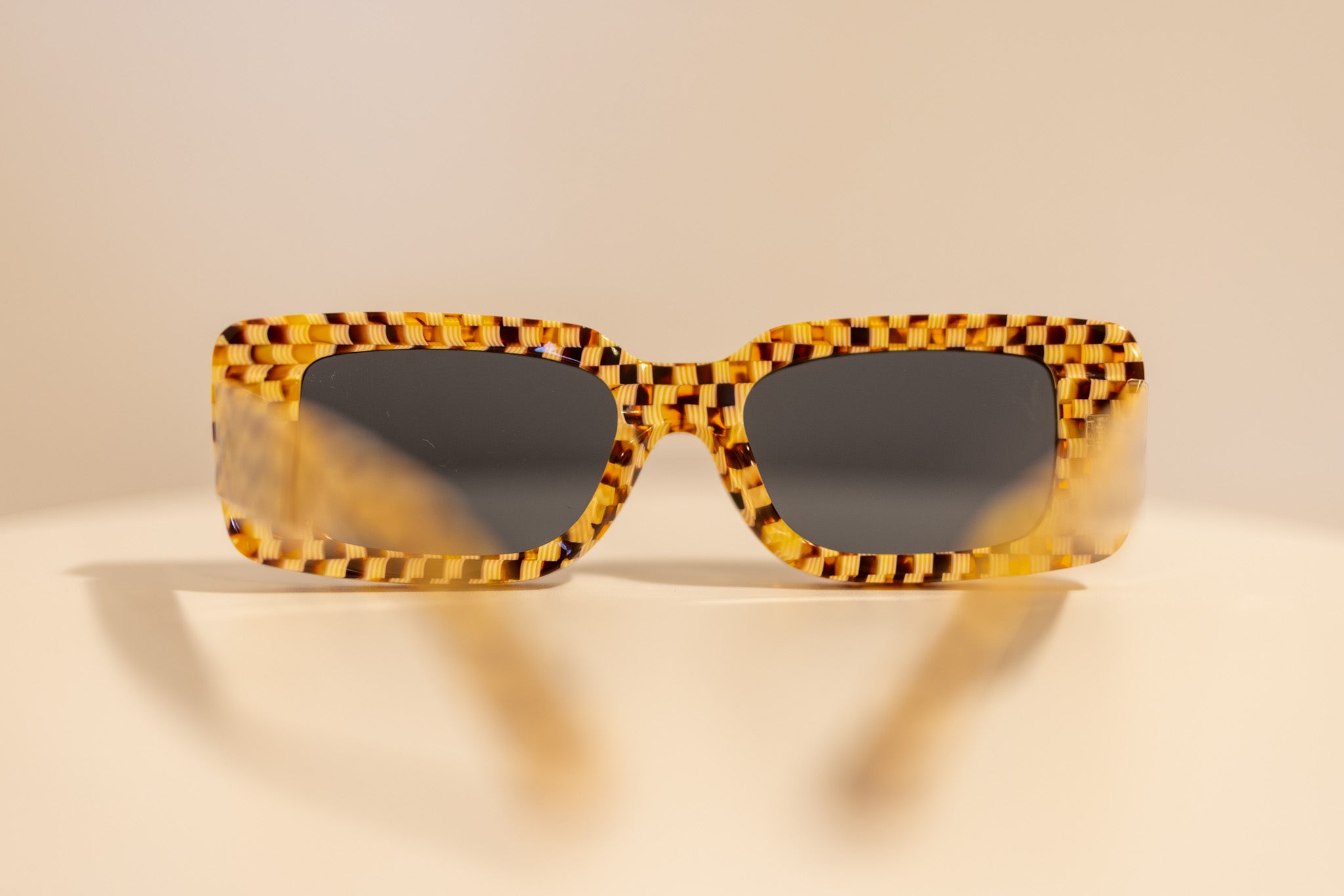 Checkmate Orange unisex sunglasses – bold square frame