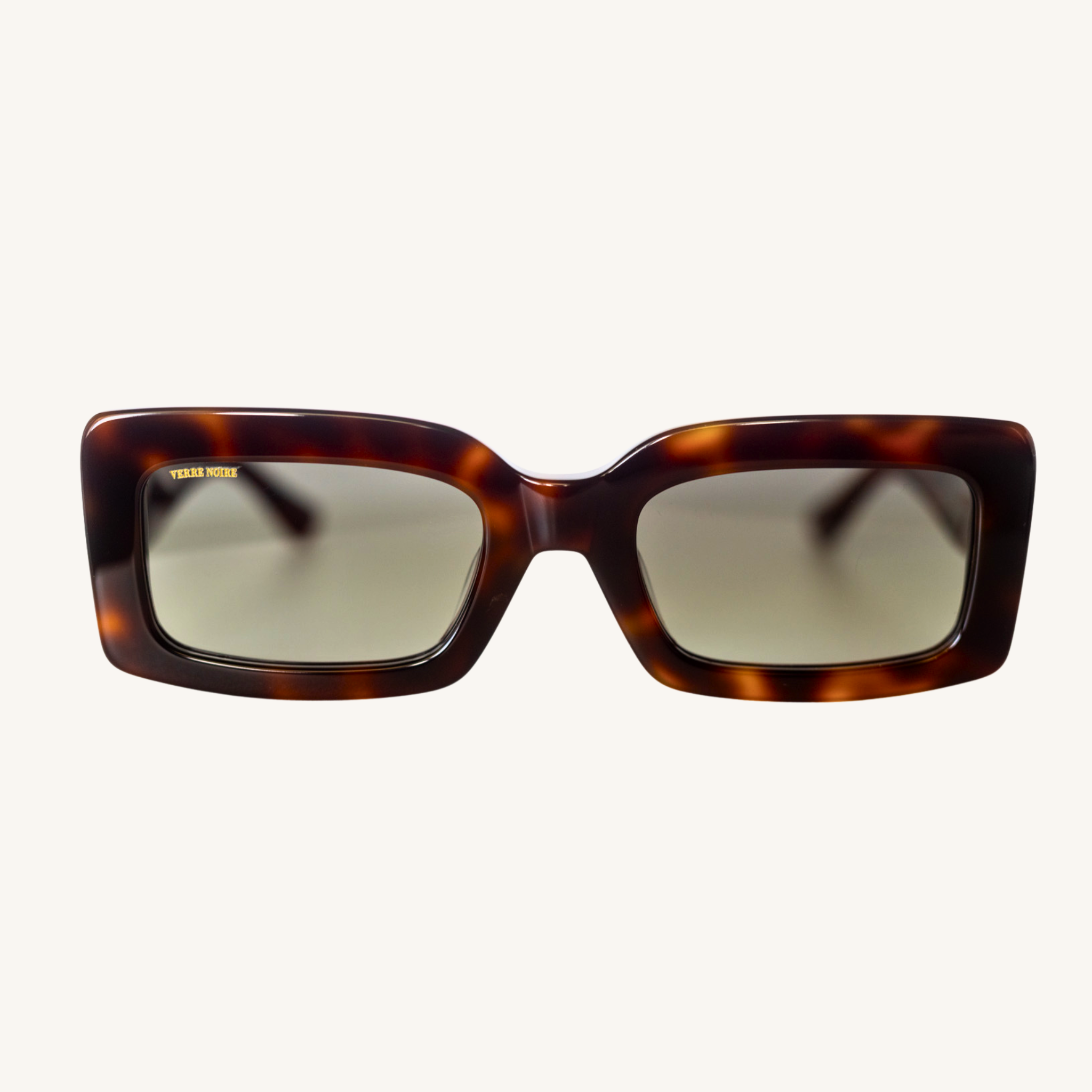 Tortoise shell square sunglasses – front view